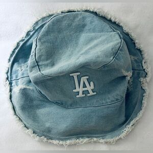 Light Blue Women’s Bucket Hat with Embroidered Logo